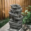 Living and Home Garden Water Feature Outdoor LED Waterfall Electric Fountain Rockery Decor
