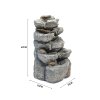 Living and Home Water Feature Outdoor LED Waterfall Electric Fountain Rockery Garden Decor