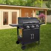 Living and Home 3-Burner Outdoor BBQ Propane Gas Grill with Wheels