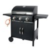 Living and Home 3-Burner Outdoor BBQ Propane Gas Grill with Wheels
