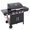 Living and Home 5-Burner Outdoor Gas Burner with Side Burner Gas Gill
