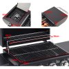 Living and Home 5-Burner Outdoor Gas Burner with Side Burner Gas Gill