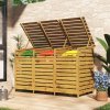 Living and Home Triple-Bin Wheelie Bin Storage Shed - Fir Wood Outdoor Dustbin Cabinet, Lockable Garden Bin Store (3 x 240L)