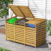 Living and Home Triple-Bin Wheelie Bin Storage Shed - Fir Wood Outdoor Dustbin Cabinet, Lockable Garden Bin Store (3 x 240L)