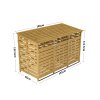 Living and Home Triple-Bin Wheelie Bin Storage Shed - Fir Wood Outdoor Dustbin Cabinet, Lockable Garden Bin Store (3 x 240L)