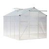 Living and Home 8ft × 6ft Aluminium Hobby Greenhouse with Window Opening and Sliding Door