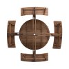 Living and Home 8-Person Round Wood Picnic Table and Bench Set