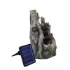 Living and Home Outdoor Water Fountain Rockery Decoration Solar Powered Water Feature