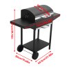 Living and Home Outdoor Carbon Steel Garden Charcoal Grill with Shelf and Wheels