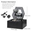 Living and Home Cascade Tabletop Fountain Water Feature with LED Light