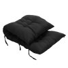 Living and Home Black Non-slip Sun Lounger Cushion for Garden Patio, 125cm(W) x 48cm(D)