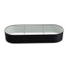 Living and Home Anthracite Oval-Shaped Galvanized Steel Raised Garden Bed, 240cm W x 80cm D x 42cm H