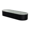 Living and Home Anthracite Oval-Shaped Galvanized Steel Raised Garden Bed, 240cm W x 80cm D x 42cm H
