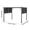 Outdoor Retractable Steel Pergola with Canopy 295cm W x 295cm D x 220cm H