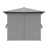 3x3M Solar LED Metal Patio Gazebo with Curtains