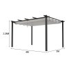 13x10ft Aluminium Pergola with Retractable Roof