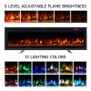 Living and Home 60 Inch Modern LED Electric Fireplace with Remote Control 12 Flame Colours