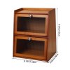 Living and Home Bamboo Bread Storage Cabinet for Kitchen Counter Bread Box