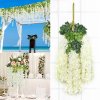 Living and Home 12pcs Artificial White Wisteria Hanging Vines