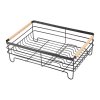 Living and Home Kitchen Dish Drainer Rack Iron Dish Drainer with Removable Drip Tray, Kitchen Organizer Storage Shelf