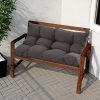 Living and Home Dark Grey Rectangular Tufted Bench Cushion Seat Pad, 120cm W x 80cm D