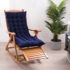 Living and Home Dark Blue Non-slip Sun Lounger Cushion for Garden Patio, 125cm(W) x 48cm(D)