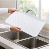 Living and Home Iron Dish Drainer Rack with Removable Drip Tray - Compact Sink Organizer with Wooden Handle, Ventilated Slots & Plastic Utensil Bins