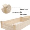 Living and Home Rectangular Raised Planter Box Solid Wood Raised Garden Bed with 2 Compartments