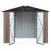 7.84 x 6.1FT Apex Roof Metal Garden Storage Shed with Lockable Door