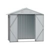 7.83 x 6.1FT Apex Roof Metal Garden Storage Shed with Lockable Door, Grey+White