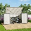 Living and Home 7 x 3 ft Lockable Steel Garden Metal Junk/Bike Storage Shed, Grey