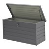 Living and Home 4 x 2 ft 350 L Grey Waterproof Metal Outdoor Garden Large Storage Box Lockable Flat Top