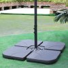 Living and Home 4pcs 15L HDPE Square Water and Sand Filled Freestanding Parasol Base