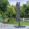 Living and Home 3M Dark Grey Large Square Canopy Rotating Outdoor Cantilever Parasol