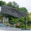 Living and Home 3M Dark Grey Large Square Canopy Rotating Outdoor Cantilever Parasol