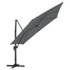 Living and Home 3M Dark Grey Large Square Canopy Rotating Outdoor Cantilever Parasol