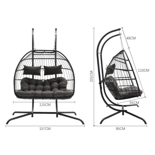 Outdoor Hanging 2-Seater Egg Chair