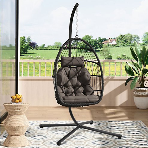 Hanging Chair with Stand and Cushion