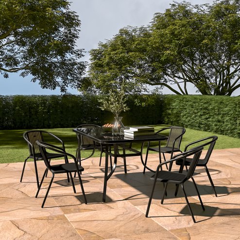 7PCS Garden Patio Dining Table&Chairs Set Outdoor Sturdy Furniture Set