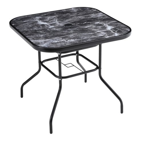 Garden Tempered Glass Marble Coffee Table Multi Size