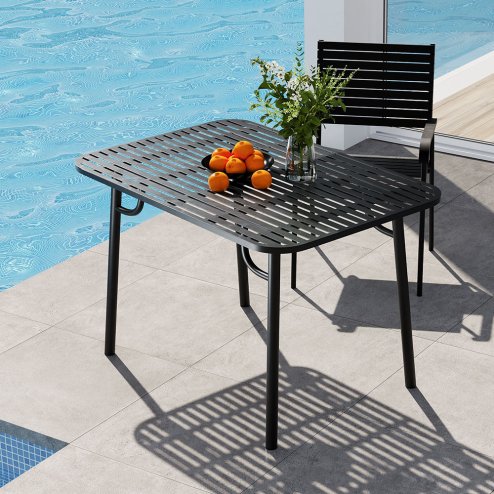 Outdoor Garden Slatted Metal Table Multi Size