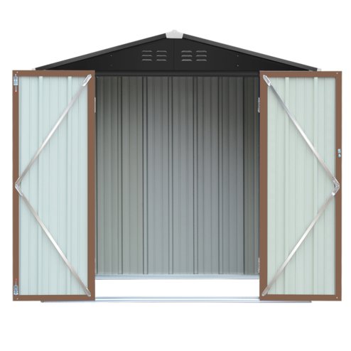 6.56 x 4.17FT Apex Roof Garden Tool Shed, Brown