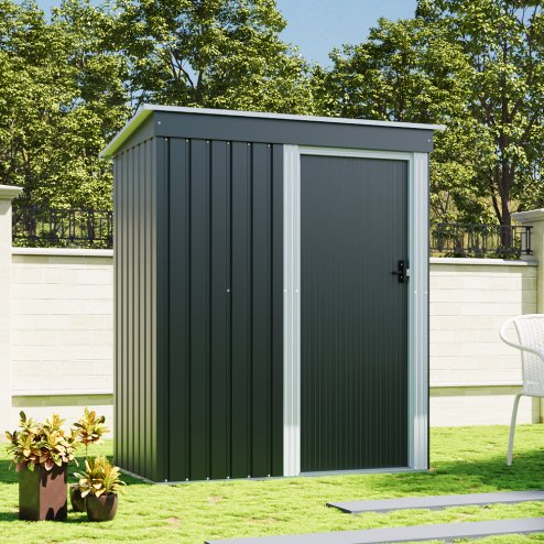 Living and Home 5 x 3 FT Outdoor Metal Storage Shed with Lockable Door