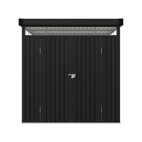 Living and Home 2 X 2.6 X 2M Metal Garden Tool Shed, Charcoal Black