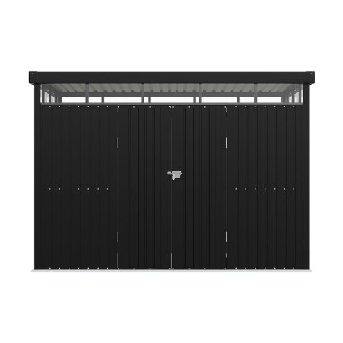 Living and Home 2.6x3x2m Charcoal Black Galvanized Steel Storage Shed with Lockable Doors