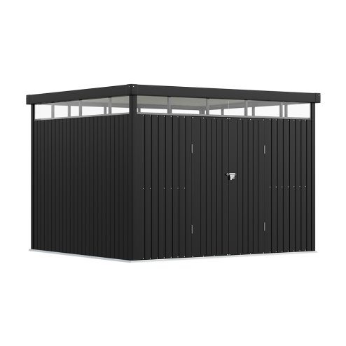 Living and Home 2.6x3x2m Charcoal Black Galvanized Steel Storage Shed with Lockable Doors