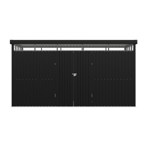 Living and Home 4x3x2m Charcoal Black Galvanized Steel Storage Shed with Lockable Doors