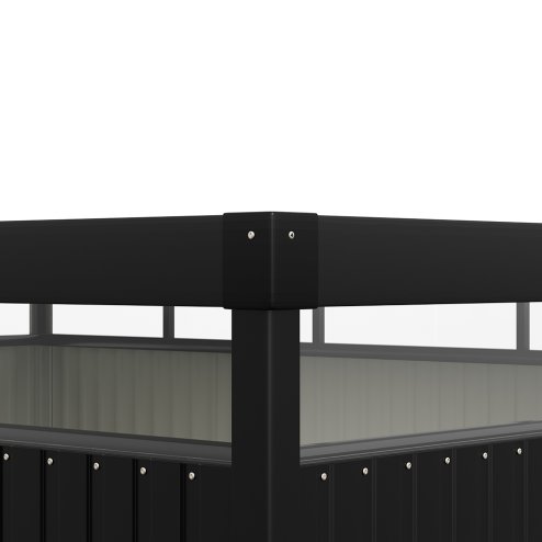 Living and Home 4x3x2m Charcoal Black Galvanized Steel Storage Shed with Lockable Doors