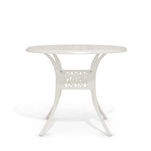 Living and Home Vintage Round Cast Aluminum Garden Bistro Table, Beige