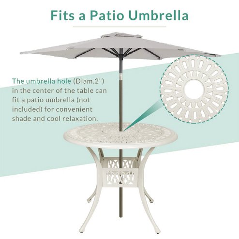 Living and Home Set of 5 Retro Garden Bistro Set Cast Aluminum with Cushions